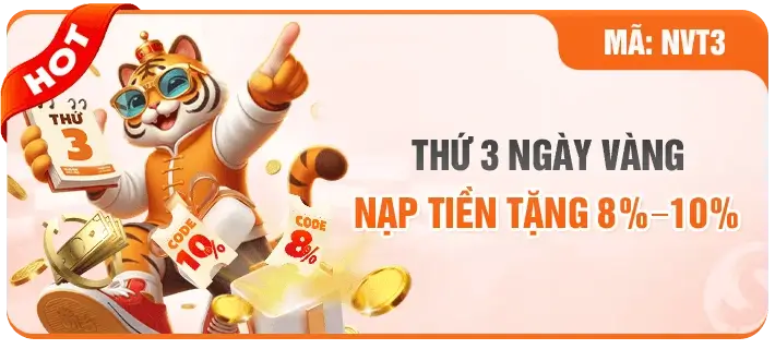 Sc88a9 Thứ 3 ngày vàng nạp tiền tặng thêm 8%-10%